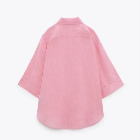 ZARA 2 PIECES LINEN SHIRT WITH POCKET & CARGO SHORTS - Picture 7 of 9